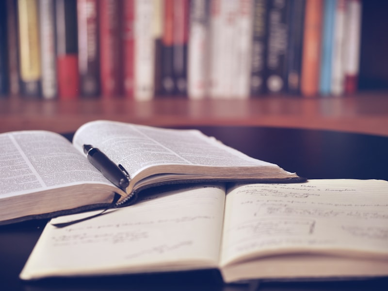French study materials and notebook